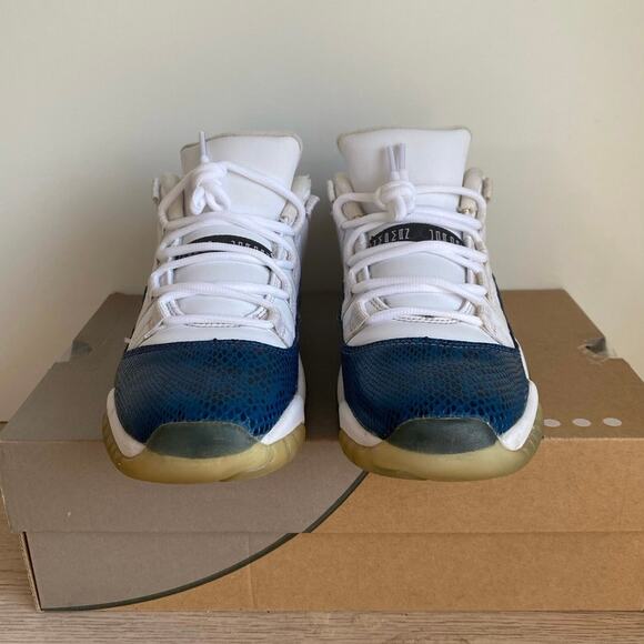Nike Air Jordan 11 Retro Low Navy Snakeskin Kids Sneakers- 6 Y- 7.5 W - Picture 5 of 12